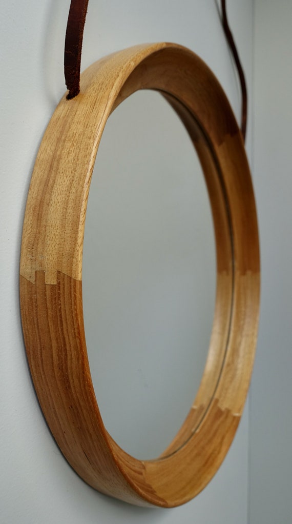 Espejo redondo madera diseño escandinavo. Tienda online.
