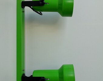 Fresh grass green Philips flexible adjustable two shade spot wall light lamp 1970s 1980s mid century metal