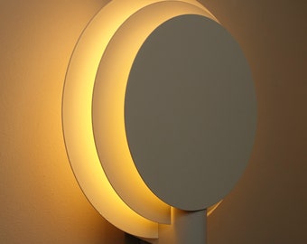 Single Lumiance graphic Chris Hiemstra Planeta round metal layers discs wall lamp light mid century modern Dutch design Evolux