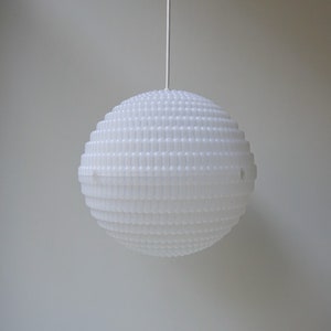2 of 2 Stunning excellent condition mother of pearl effect pill pattern large XL hard plastic pendant light hanging lamp mid century modern