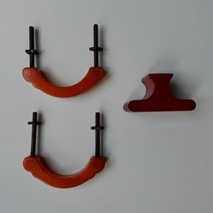 Vintage butterscotch art deco cabinet furniture knob and pull handles drawer pulls Bakelite 1940s plastics amber whiskey color