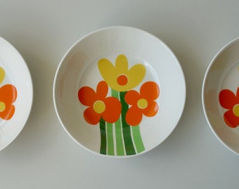 Mint condition set 3 bowls dishes Annemarie Kirsten Selmer Medgård Figgjo Flint Norway mid century modern Scandinavian