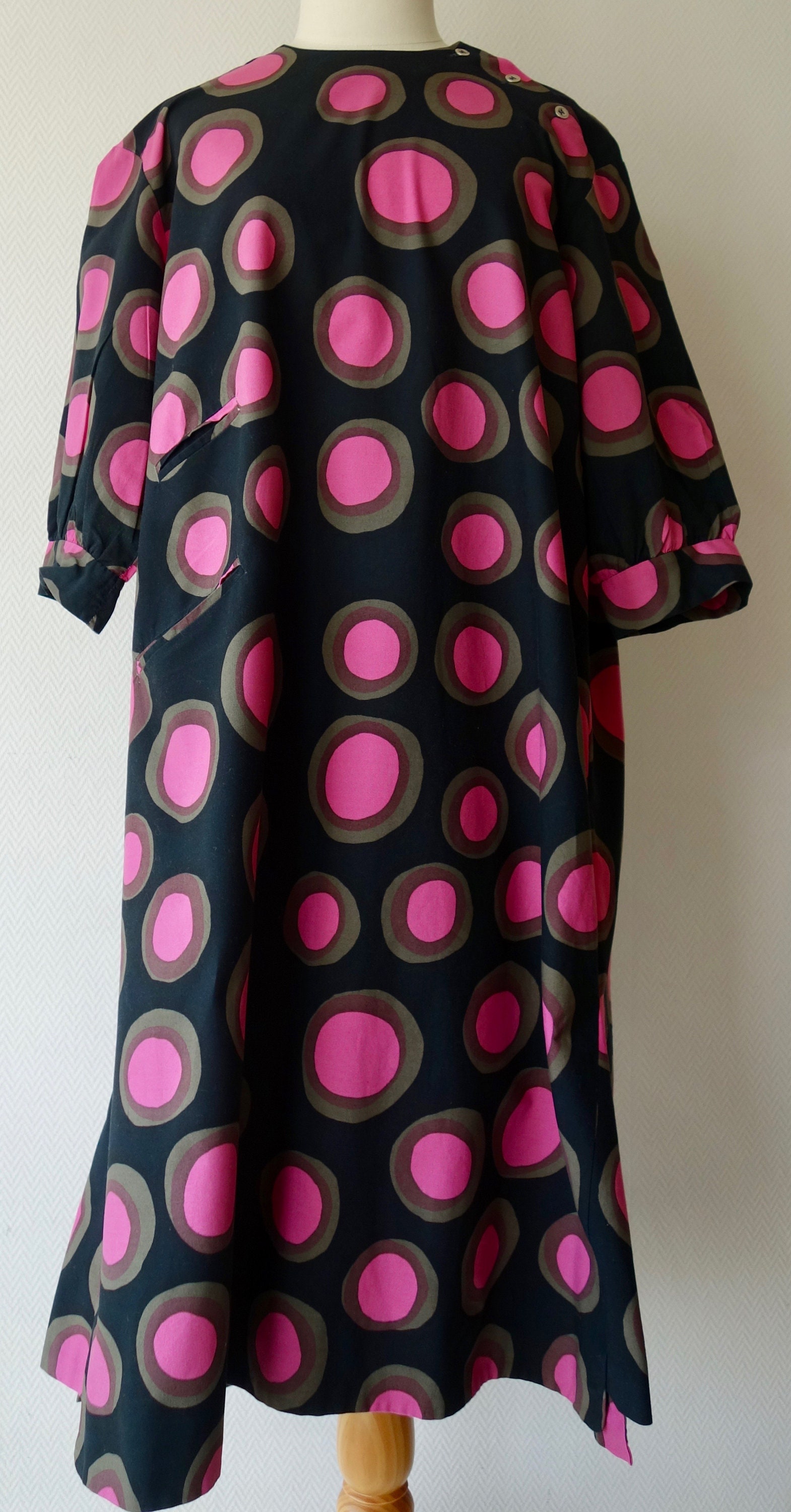 Marimekko Very Rare 1960s Pink Dots Sirkuss Dress Petrooli