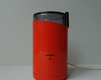 Vintage Krups Coffee Bean Grinder Spice Mill, Type 203, Red, Blade Grinder,  Clear Lid, Screw on Top, 160 W, Made in Hong Kong, Tested Works 