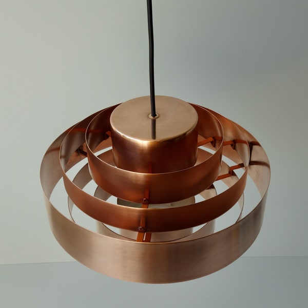 Rare original stunning cleaned polished 100% copper version Ultra Jo Hammerborg pendant light lamp Fog Mørup Danish mid century modern