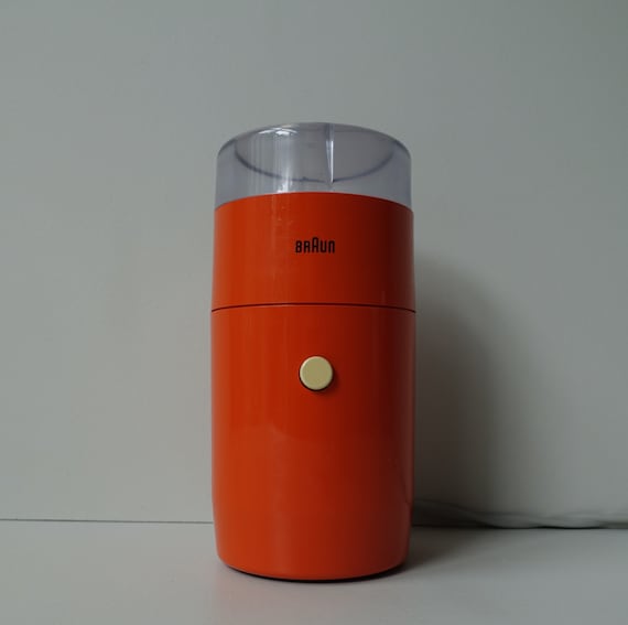 ORANGE Iconic Braun Coffee Grinder Designed by Reinhold Weiss Braun West Germany 1966 Modern Design Orange Mid Century Minimalism Electronic Etsy UK