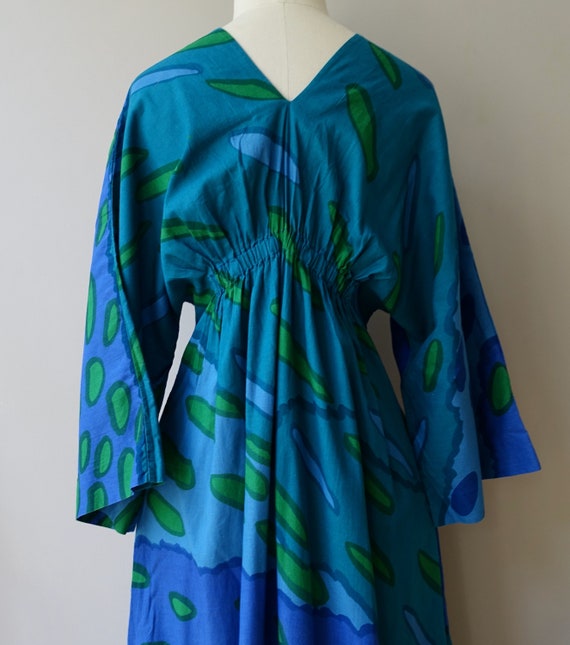 お中元 お歳暮 お年賀 夏 冬 年末年始のご挨拶 ギフト 通販な Marimekko 1975 Vintage Long Dress Summer Tropical Elegant 航空機・ヘリコプター