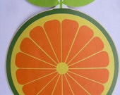 Unused rare 1970s Trac Tac Italian Italy home decoration sticker citrus fruit orange funky psychedelic children's room decoration Zoo line