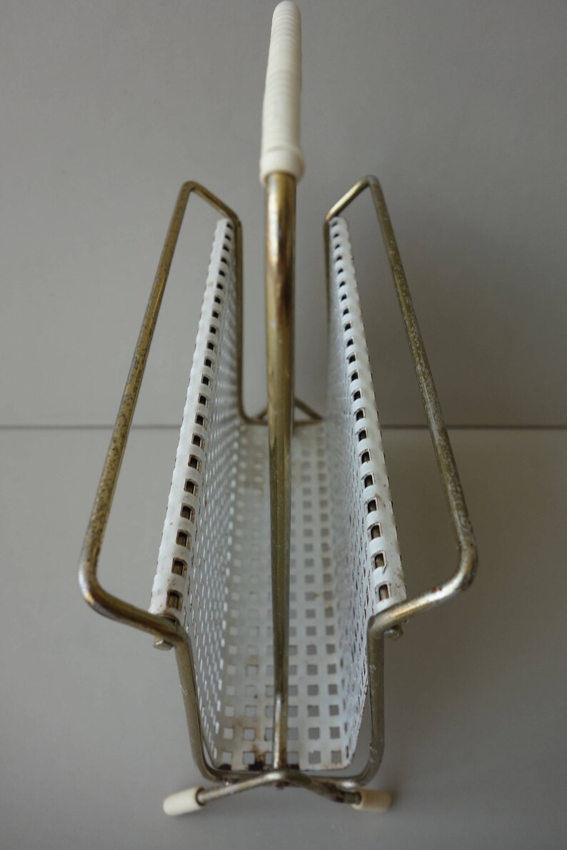 Vintage Metal Napkin Holder Letter Holder Mid Century Modern Style Pilastro Tomado Mategot Made In Holland Fifties 1950s 1960s Kitchen Dining Home Living