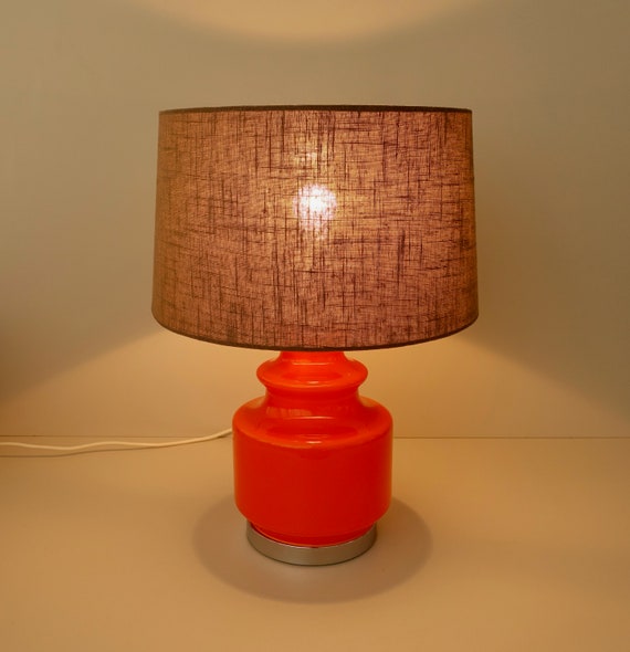 Peill & Putzler Rare Large Orange Glass and Chrome Table display picture 1