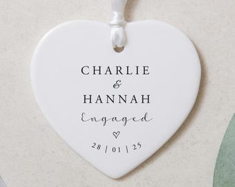 Gepersonaliseerd liefdeshart keramisch ornament | Aandenken flesdecoratie