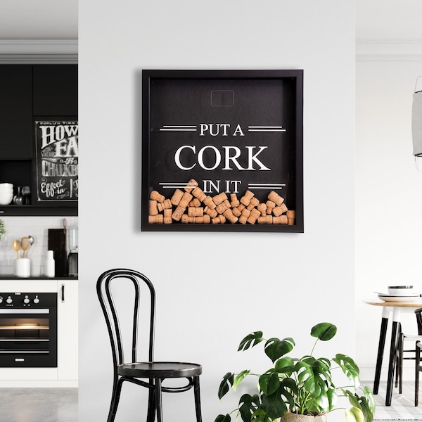 Cork Collector Frame Wall Display Decor Extra Large Champagne Cork Collector Frame Square Wine Cork Holder Box Frame Gift Birthday New Home