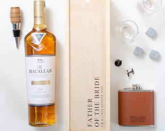 Personalised Wedding Bottle Box | Champagne Wooden Box | Father of the Bride & Groom