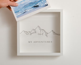 Mountains Adventures Memory Box Frame My Adventures Memory Ticket Personalised Picture Frame Collection Travels Memories Gift Holiday Skiing