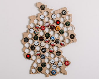 Beer Cap Germany Map Wooden Bottle Cap Holder Germany Map Bottle Cap Collection Globe Map Beer Gift Beer Cap Wall Display Gifts For Him