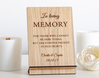 Personalised In Loving Memory Wedding Sign | Freestanding Wooden Memorial Keepsake