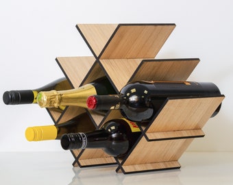 Wooden Wine Rack Handmade 8 Bottle Wine Prosecco Champagne Storage Design Ideal Gift for Home Gifts For Wine Drinkers Wine Display