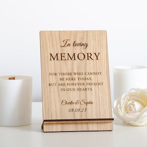 In Loving Memory Wedding Sign Personalised Wedding Day Sign Wooden Wedding In Loving Memory Sign Freestanding Wooden Heaven Memorial Sign