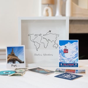 Adventures Memory Box Personalisierte My Adventures Memory Ticket Bilderrahmen Sammlung Weltenbummler Wanderlust Geschenk Weihnachtsgeschenk