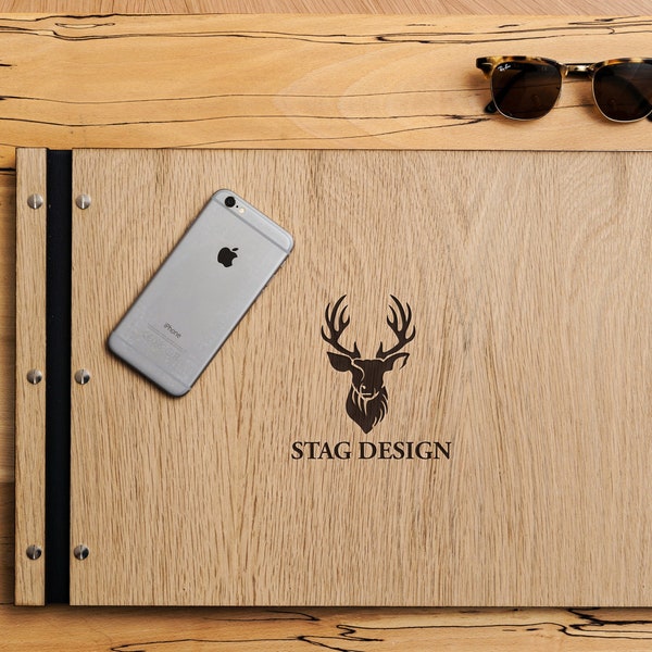 Personalised A3 portfolio Landscape Design Art Portfolio Guest Book Graduation Presentation Bespoke Wooden Book Customised Wooden Oak Walnut