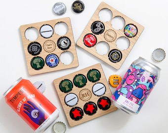 Personalised Bottle Cap Coaster | Craft Beer Gift for Him, Dad & Beer Enthusiasts