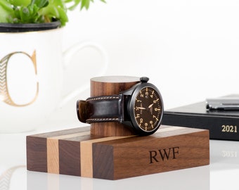 Watch Stand Personalised Premium Watch Stand LIMITED EDITION Solid Oak Walnut Wooden Watch Jewellery Display Stand Premium Gifts For Him