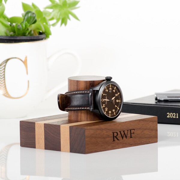 Watch Stand Personalised Premium Watch Stand LIMITED EDITION Solid Oak Walnut Wooden Watch Jewellery Display Stand Premium Gifts For Him