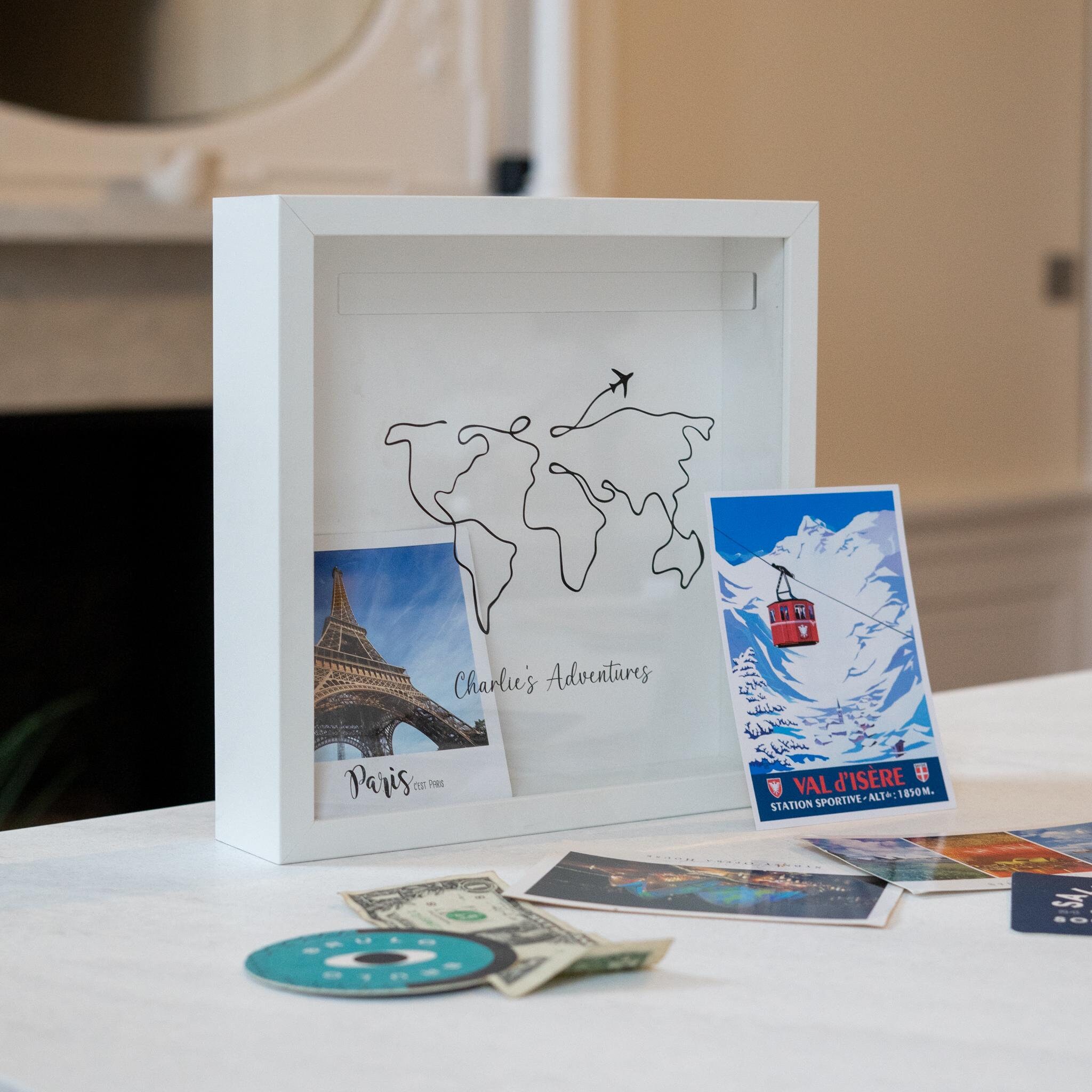 Personalised Travel Memory Frame | Custom Adventure Keepsake Display | Memory Box Personalised My Adventures Memory Ticket Frame Collection