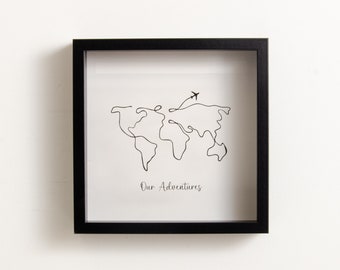Adventures Memory Box World Map Personalised My Adventures Memory Ticket Picture Frame Collection Travels Memories Adventure Gift Holidays