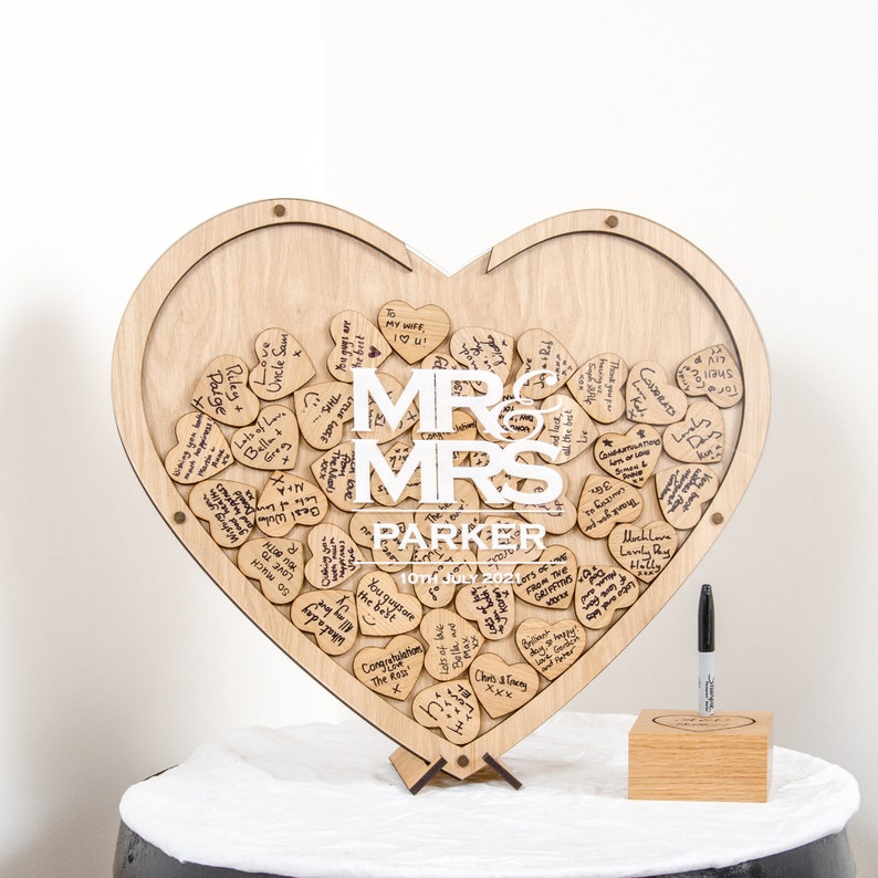 Wedding Guest Book Alternative Heart Shaped Dropbox Guest Book Etsy