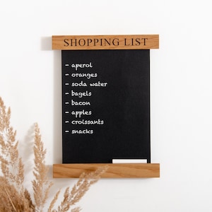 Personalised Chalkboard Wooden Family Kitchen Chalkboard Floating Framed Notice Board Shopping List Personalised Couple Gift Chalk Board