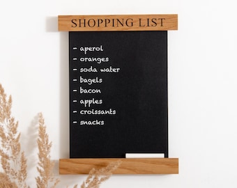 Personalised Wooden Kitchen Chalkboard | Floating Framed Family Notice Board