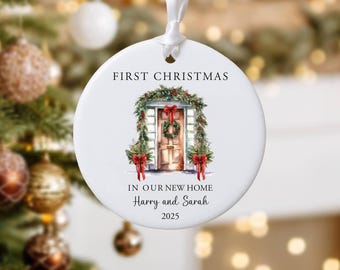 Personalised First Christmas in New Home Bauble | Custom Ceramic Tree Decoration | New Home Ornament Gift 2025