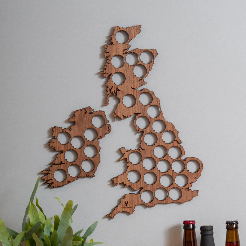 Beer Bottle Cap UK and Ireland Map Personalised Bottle Cap Etsy UK