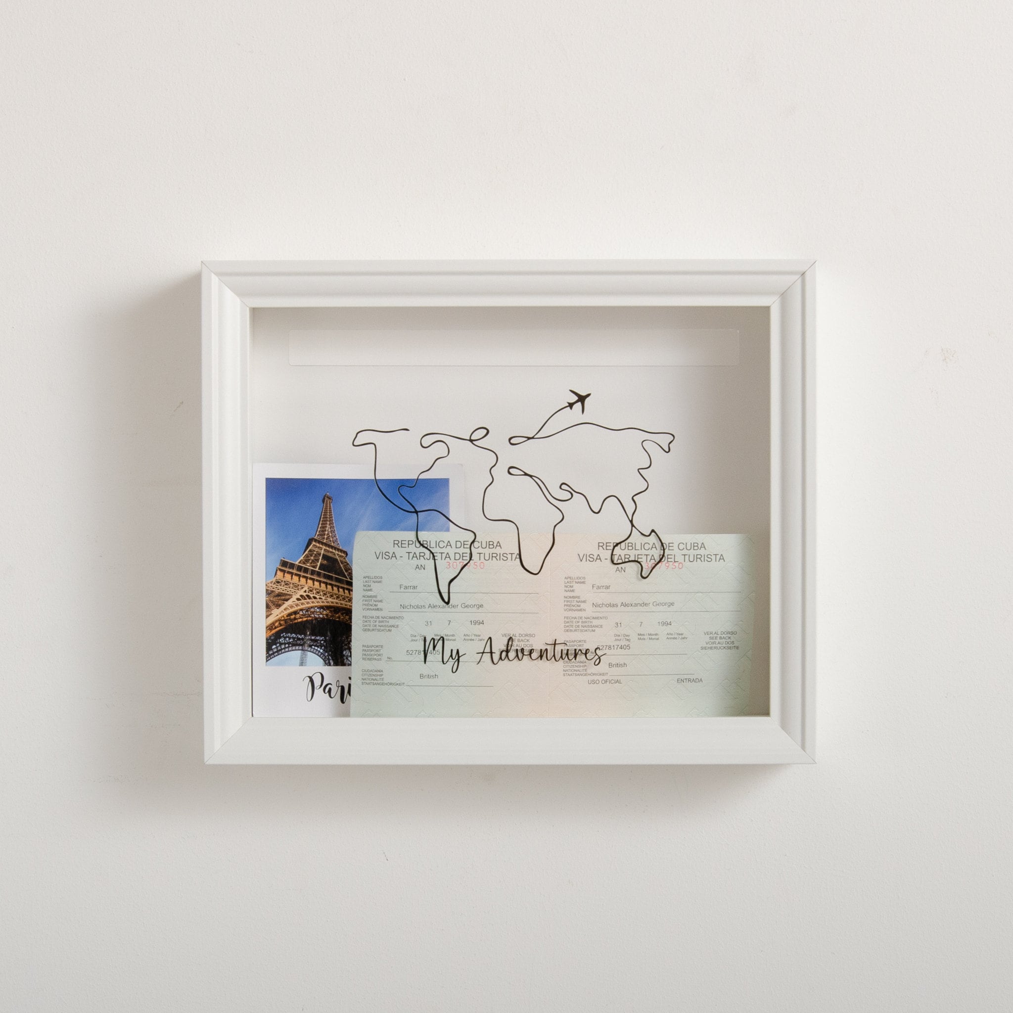 JJWNMLL Adventure Archive Box, scatola dei ricordi nera, cornice in