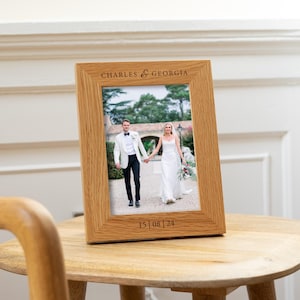 Personalised Wedding Photo Frame Personalised Engagement Photo Gift Present Personalised Engaged Wedding Wooden Picture Frame Couple Gifts