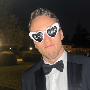 Wedding Sunglasses Personalised Love Heart Sunglasses White Wedding Personalised SunglassesWedding Video Wedding Date Initials Wedding Gift