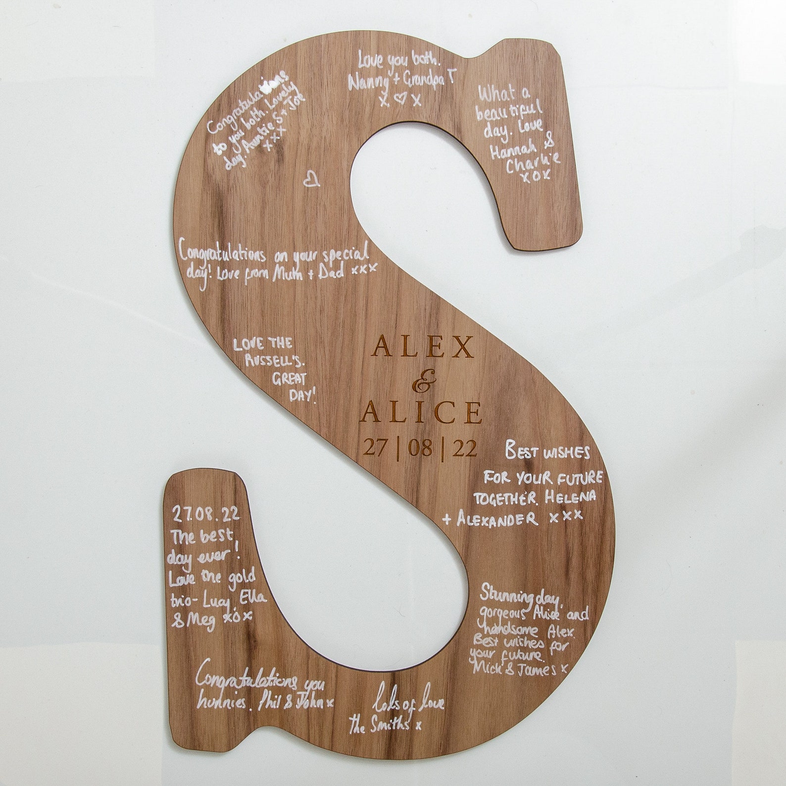 Wedding Guest Book Personalised Letter Wedding Sign Wooden - Etsy