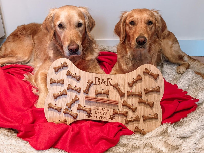 Dog Advent Calendar Treats Dog Bone Christmas Wooden Advent Etsy