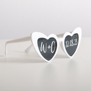 Wedding Sunglasses Personalised Love Heart Sunglasses White Wedding Personalised SunglassesWedding Video Wedding Date Initials Wedding Gift