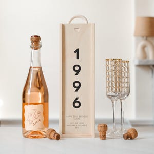 Personalised 30th Birthday Gift – Custom Wooden Wine Box – Milestone Keepsake for Him or Her – Champagne Bottle Gift Box image 4
