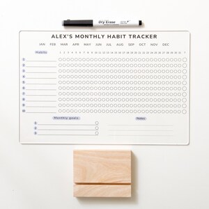 Monthly Habit Tracker Sign Monthly Planner Habit Journal Stand Desk Organiser Acrylic Weekly Daily Yearly Wipable Reusable Calendar 2025
