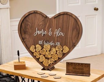 Wedding Guest Book Alternative Heart Shaped Dropbox Guest Book Alternative Personalised Wedding Guestbook Wooden Wedding Dropbox Guestbook