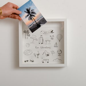 Adventures Memory Box Personalised Travel Frame Ticket Picture Frame Collection Travel Memories Gift For Him For Her Globetrotter Holiday