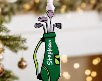 Personalised Golf Bag Christmas Decoration: 2025 Gift for Golf Lovers