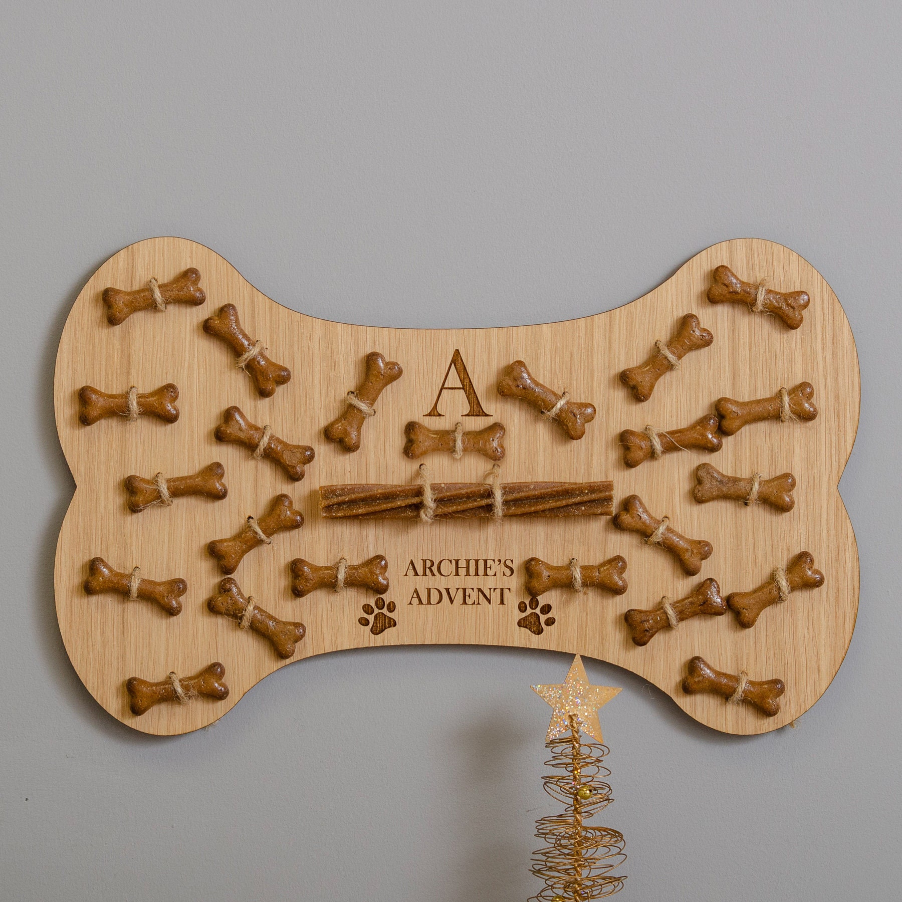 Dog Advent Calendar Treats Dog Bone Christmas Wooden Advent Etsy