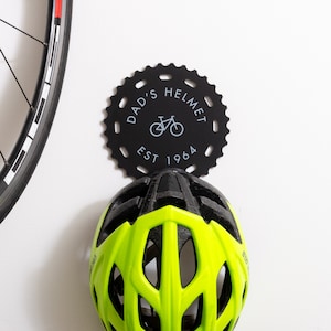 Bike Helmet Holder Personalised Bike Helemt Hook Stand Personalised Cycling Helmet Hook Father&#39;s Day Gift For Him For Dad Cycling Gifts