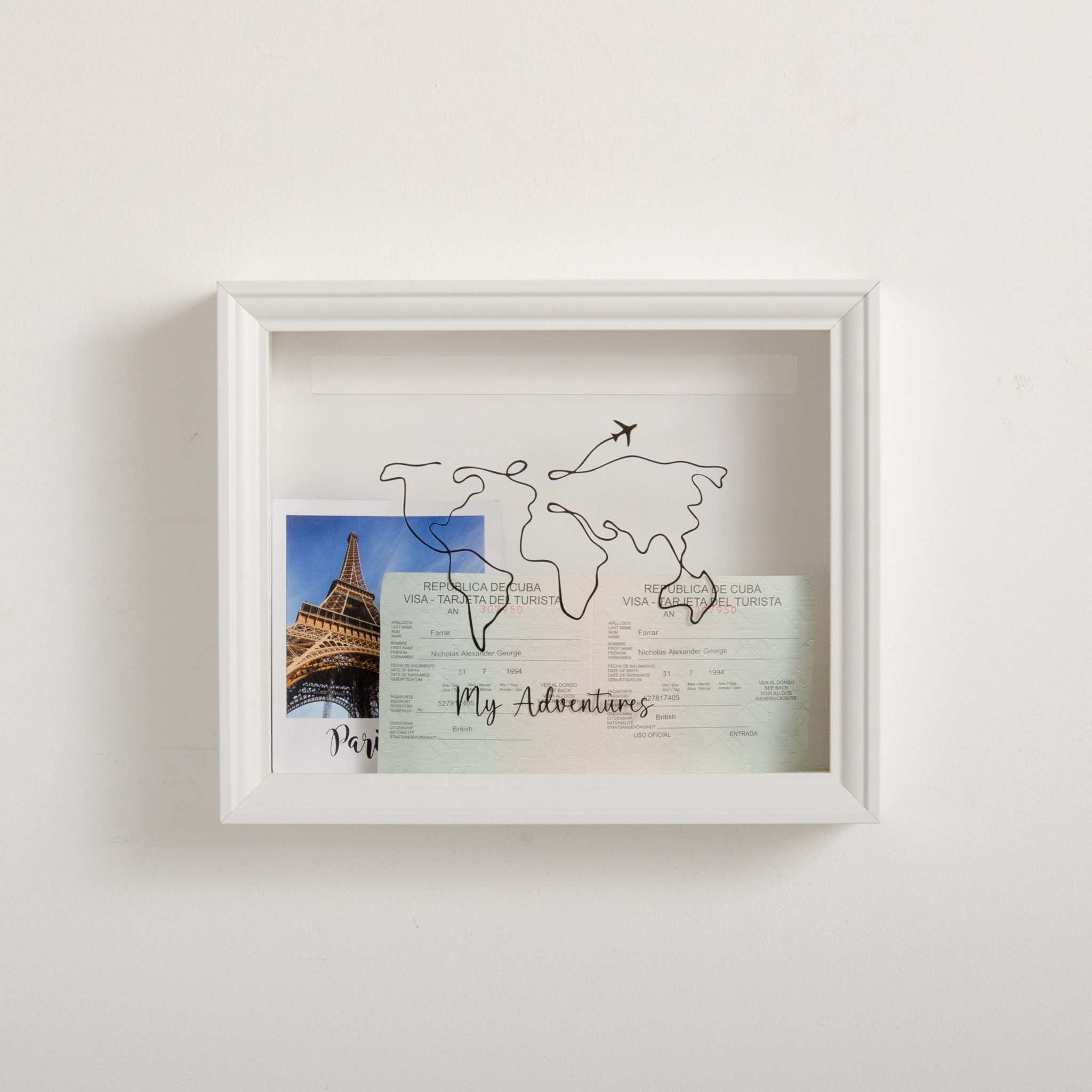 Adventures Memory Box Personalised My Adventures Memory Ticket Picture  Frame Collection Travels Memories Adventure Gift for Him Her Holidays 