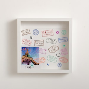 Adventures Memory Box Personalised Plane Stamps Travel Frame Ticket Picture Frame Collection Travel Memories Country Globetrotter Holiday