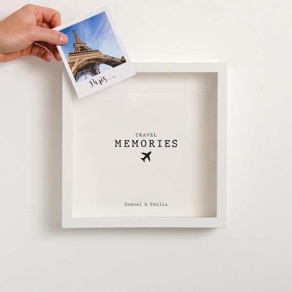 Personalized Travel Memory Box Frame | Keepsake Souvenir Display